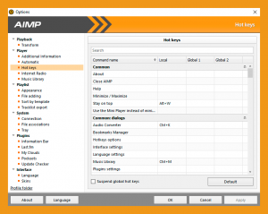 AIMP shortcut keys | MYAIMP